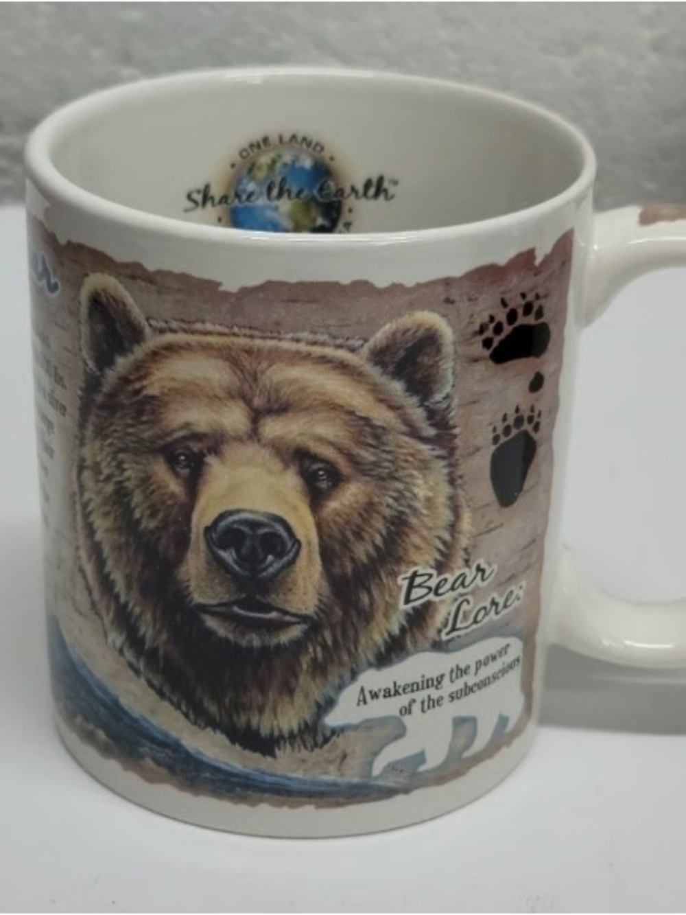 Bear Lore Ceramic Coffee Mug - Cream Brown Design